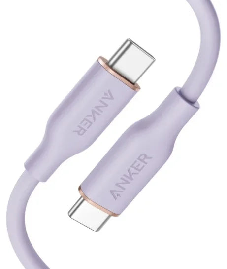 Anker 643 PowerLine III Flow USB C to USB C Cable 100W Fast Charging Silica Gel Cord 3ft 6ft Multiple Lengths