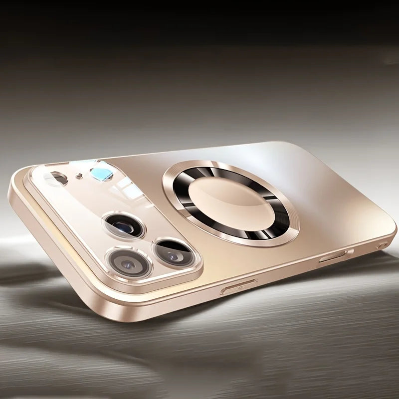 Luxury Glass Camera MagSafe Case for iPhone 11–17 Series — Shockproof Back Cover