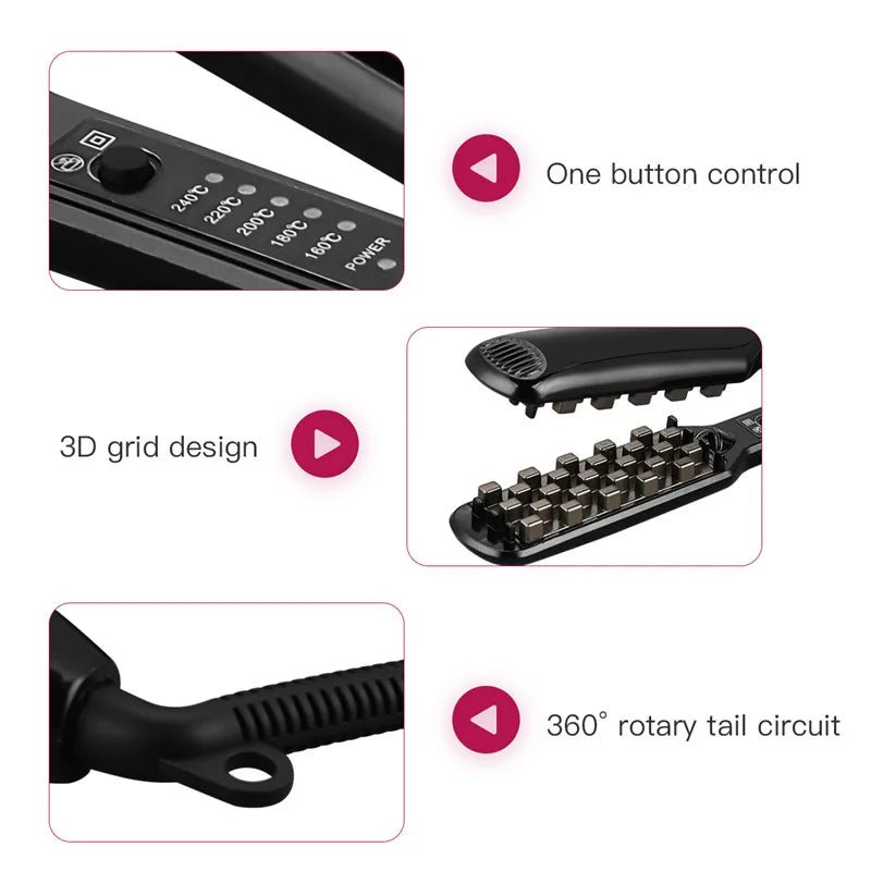 3D Grid Ceramic Hair Crimper — Volumizing Waver - Quick ShopBeauty & Personal Care