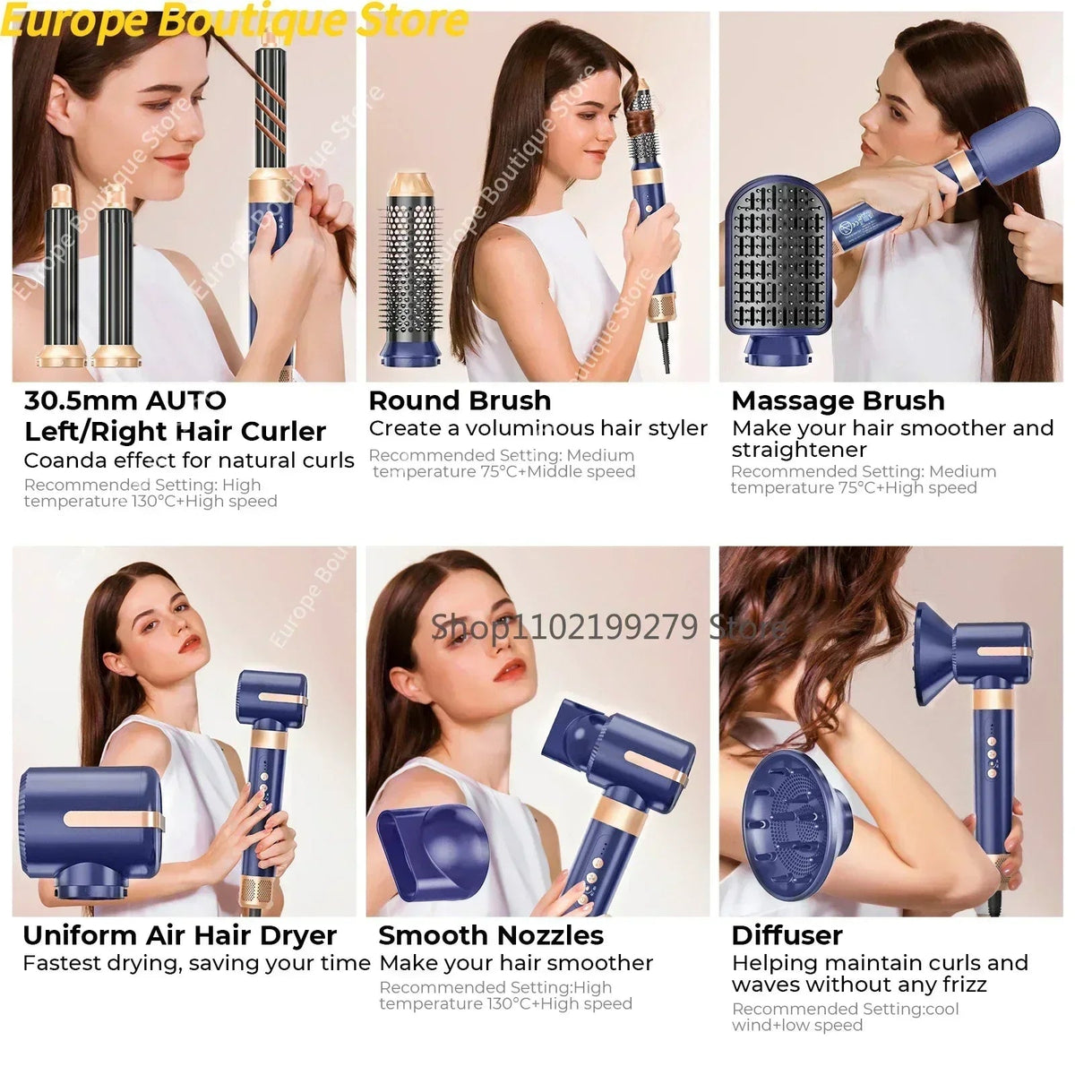 7-in-1 Brushless High-Speed Hair Dryer Brush - Quick ShopBeauty & Personal Care