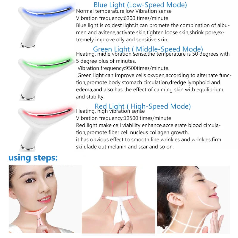 LED Photon Therapy Neck & Face Lifting Massager