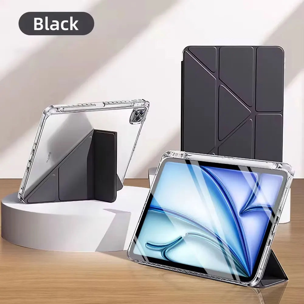 Clear Transparent Case for iPad Pro, Air, Mini — Auto Sleep/Wake, 360° Protection
