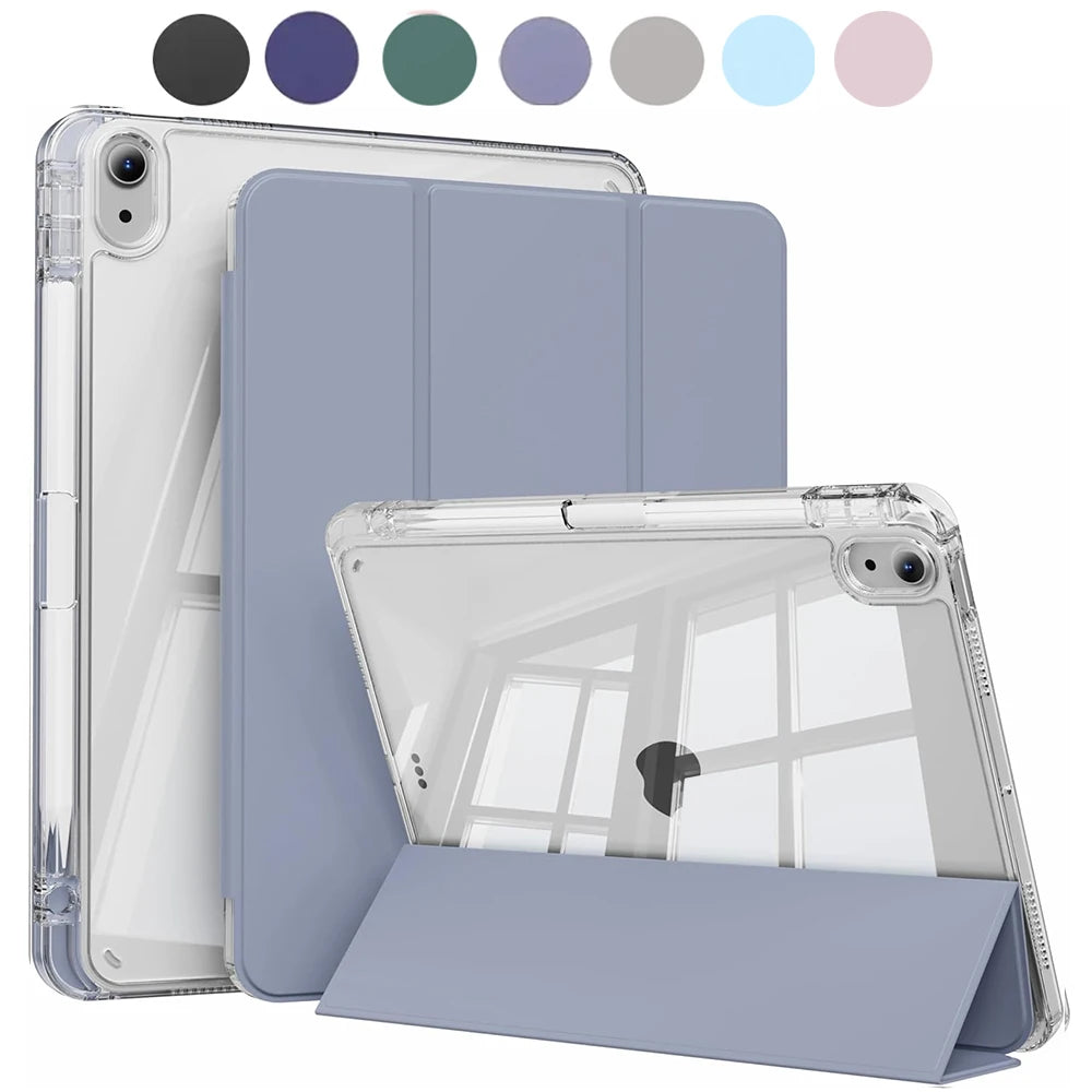 Matte Clear Acrylic iPad Case — iPad 5th–11th Gen, Air 1–7, Mini 6/7 — Auto Wake/Sleep