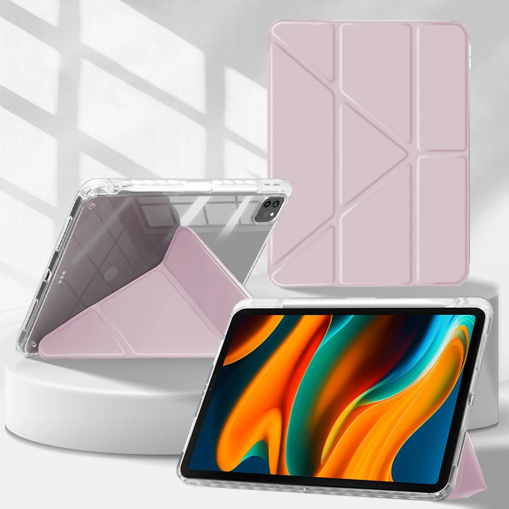 Smart iPad Case with Pen Holder — Air 5/6, Pro 11"/12.9"/13", Mini 6/7, iPad 5th–11th Gen