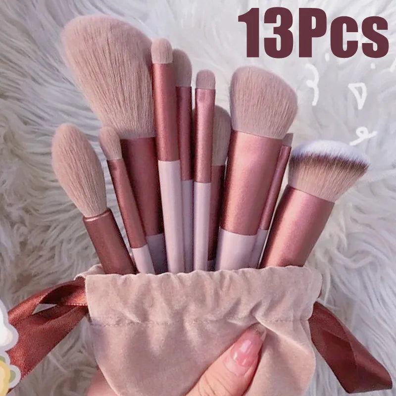 Makeup Brush Set with Bag — 5 to 14 Pieces Professional Foundation, Contour & Blending Brushes