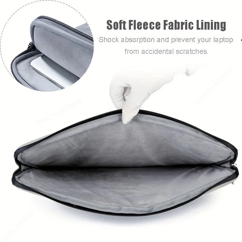 PU Leather Laptop Sleeve — 11" to 15" Slim Protective Pouch for MacBook & Tablets