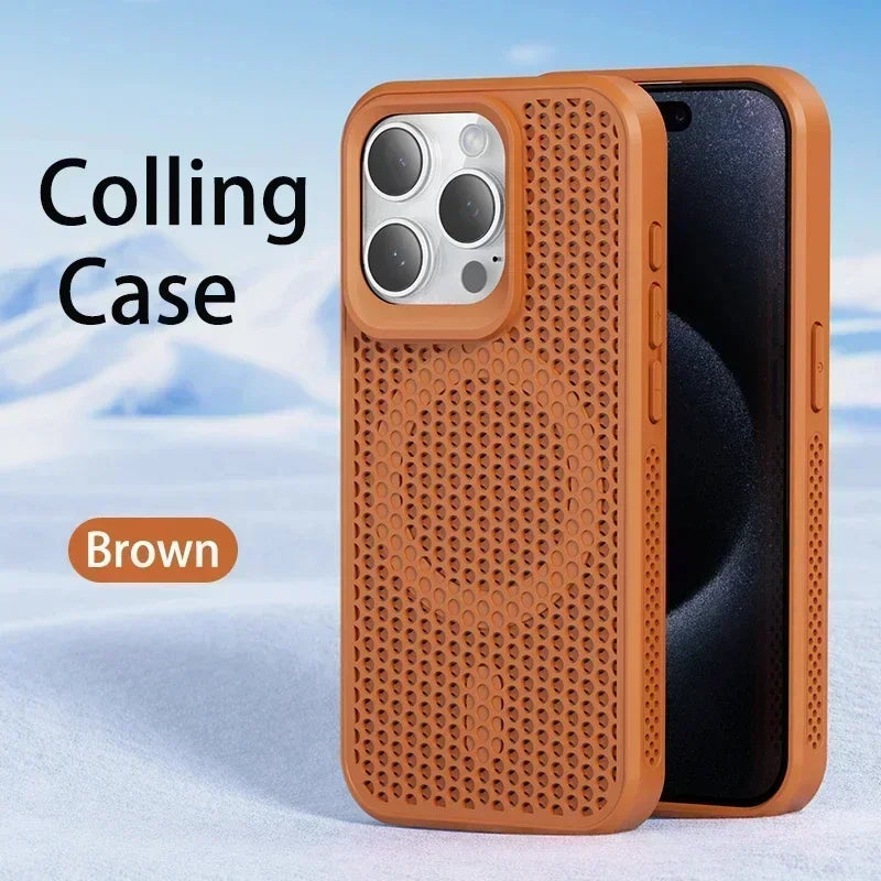 Cooling Heat Dissipation MagSafe Case for iPhone 15 & 17 Series — Magnetic Thermal Protection Cover