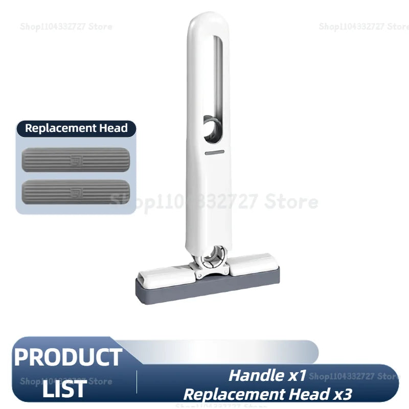 Self-Squeeze Folding Mini Mop — Portable Microfiber Floor Mop for Kitchen, Bathroom & Small Spaces