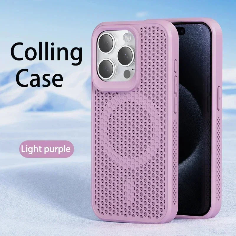 Cooling Heat Dissipation MagSafe Case for iPhone 15 & 17 Series — Magnetic Thermal Protection Cover