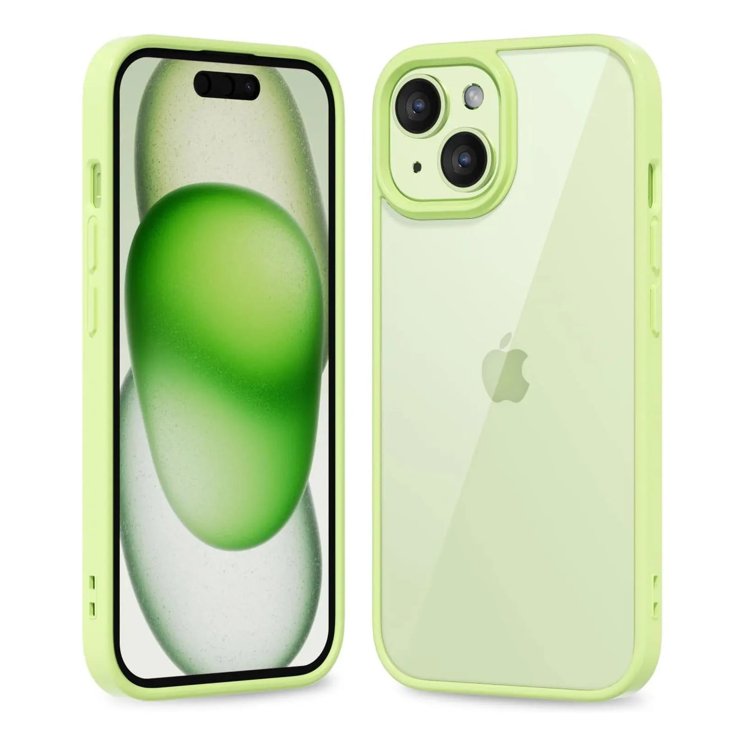 Transparent Colour-Trim Shockproof Case for iPhone X–16 Series — Clear Back with Coloured Bumper