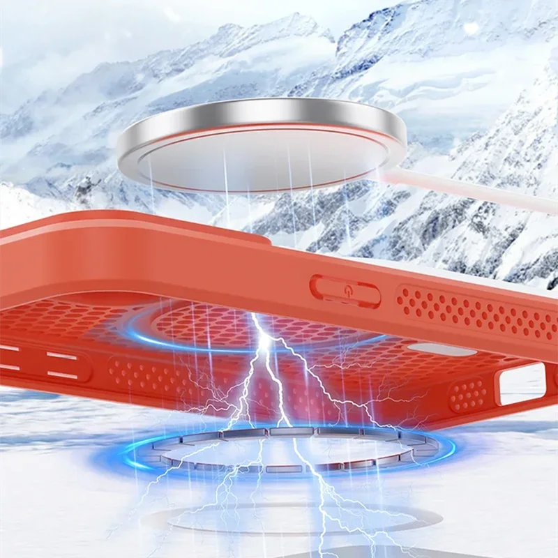جراب تبريد بتبديد حرارة — مغناطيسي متوافق مع MagSafe