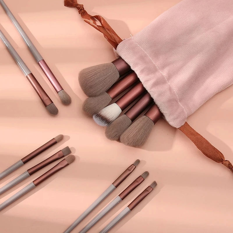 Makeup Brush Set with Bag — 5 to 14 Pieces Professional Foundation, Contour & Blending Brushes