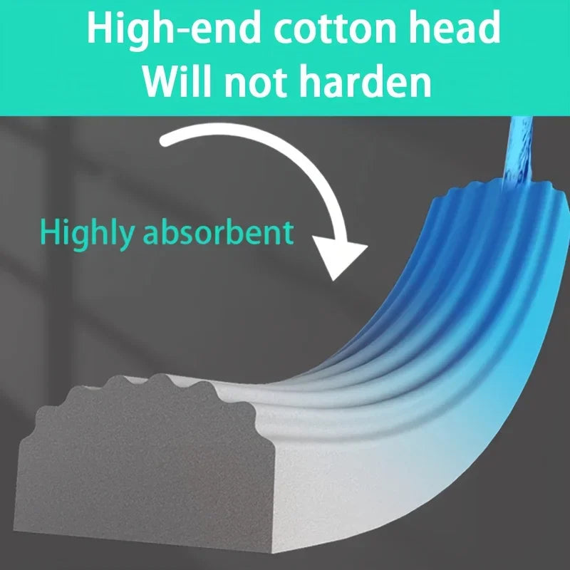 Self-Squeeze Folding Mini Mop — Portable Microfiber Floor Mop for Kitchen, Bathroom & Small Spaces