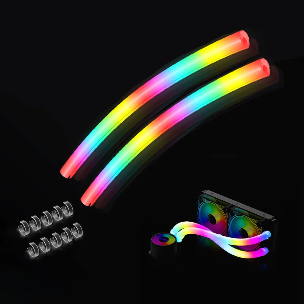 Flexible ARGB Neon Tube Light for AIO CPU Liquid Cooler (120 / 240 / 360mm)
