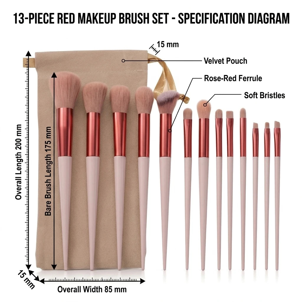 Makeup Brush Set with Bag — 5 to 14 Pieces Professional Foundation, Contour & Blending Brushes