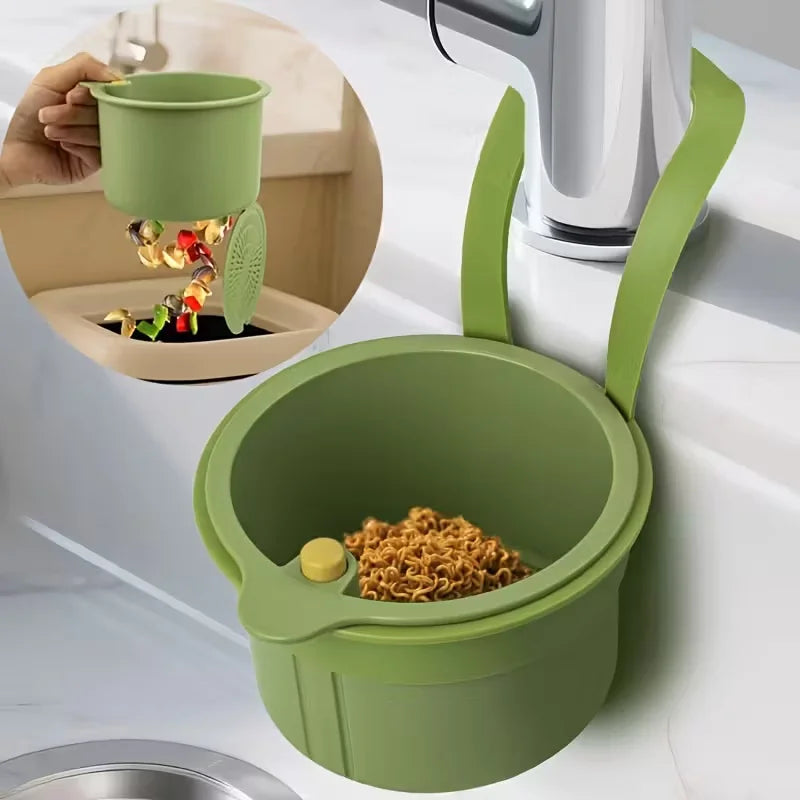 Press-Type Stainless Steel Sink Drain Basket — Pop-Up Kitchen Strainer & Hair Catcher