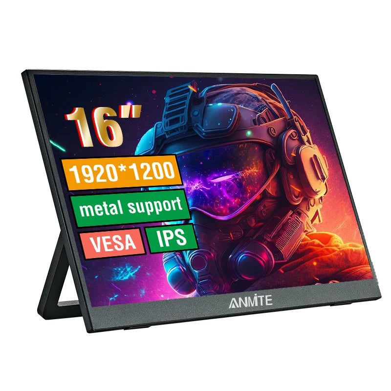 Anmite 16-inch Portable Monitor 1080p HDR Touch