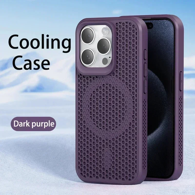 Cooling Heat Dissipation MagSafe Case for iPhone 15 & 17 Series — Magnetic Thermal Protection Cover