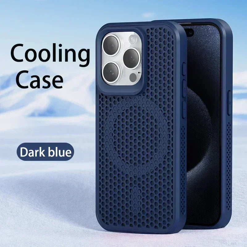 Cooling Heat Dissipation MagSafe Case for iPhone 15 & 17 Series — Magnetic Thermal Protection Cover
