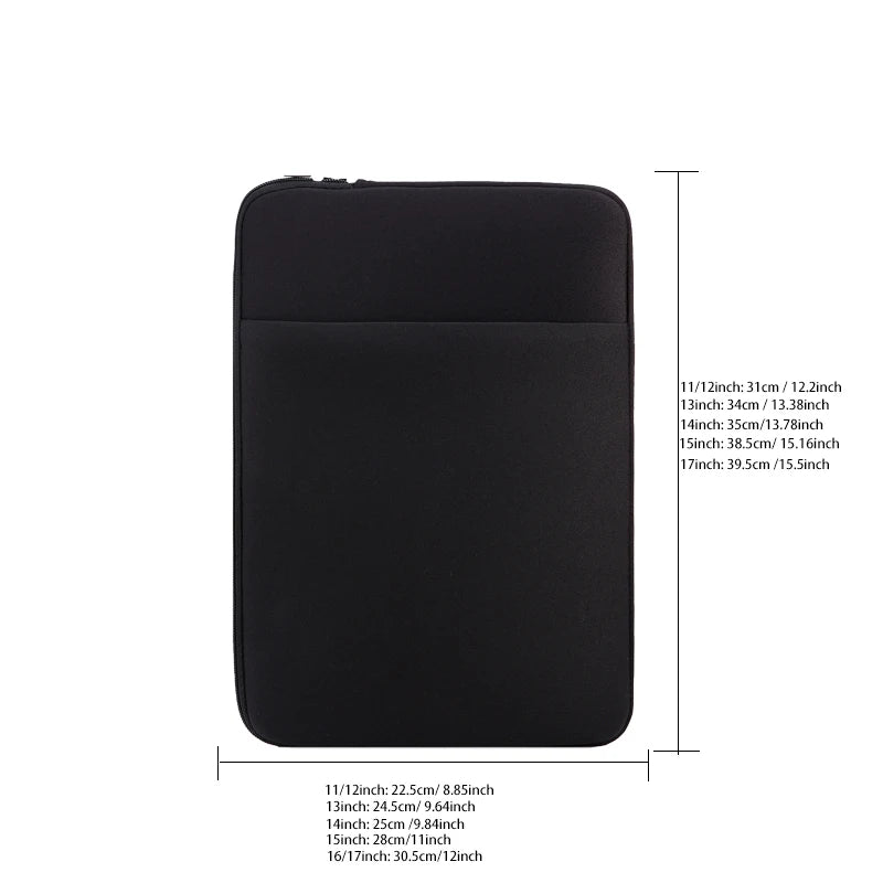 Laptop Inner Bag with Front Pocket — 11" to 17" Multifunctional Protective Sleeve