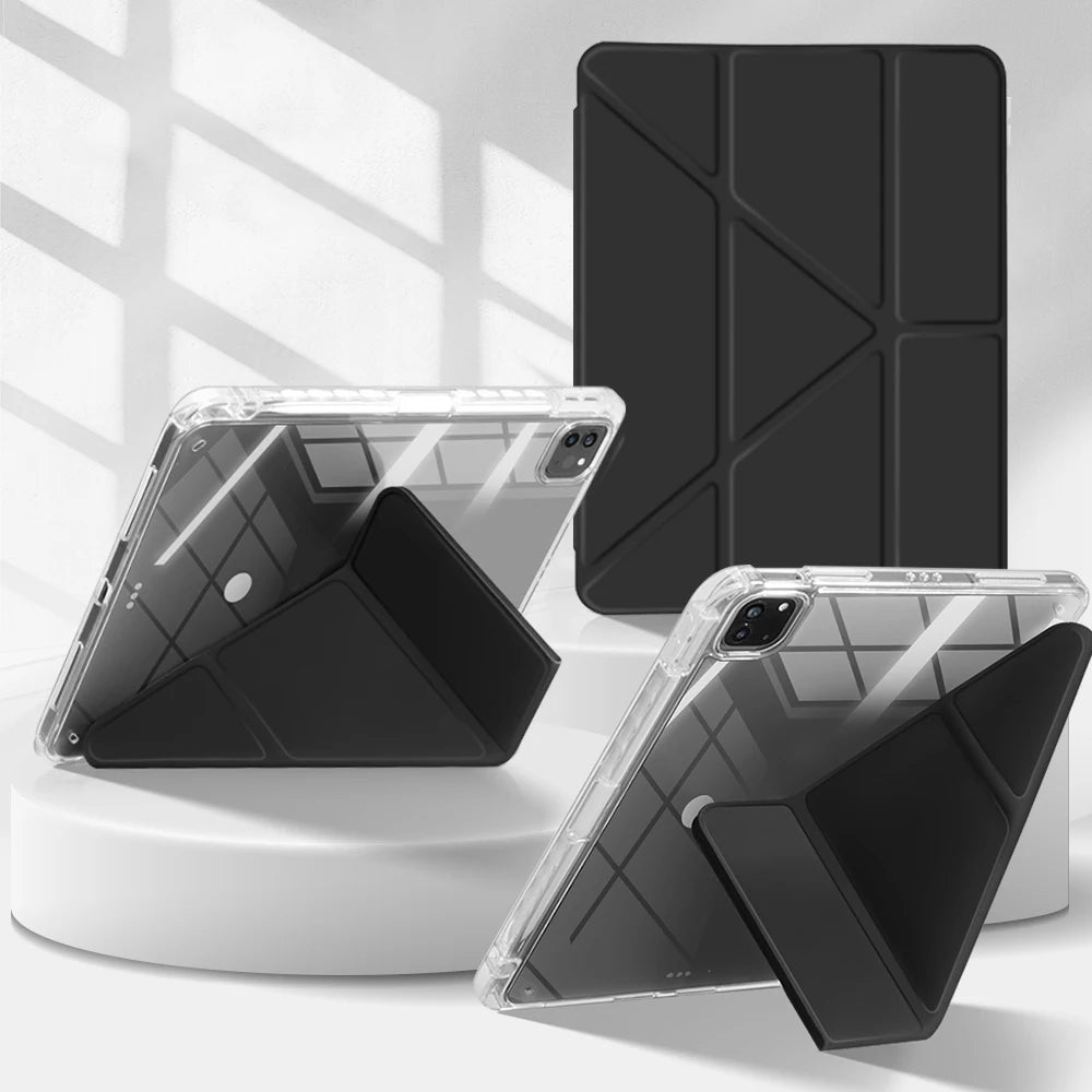 Smart iPad Case with Pen Holder — Air 5/6, Pro 11"/12.9"/13", Mini 6/7, iPad 5th–11th Gen