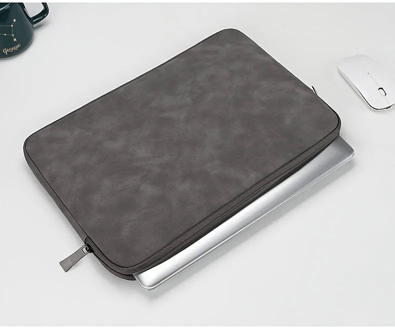 PU Leather Laptop Sleeve — 11" to 15" Slim Protective Pouch for MacBook & Tablets
