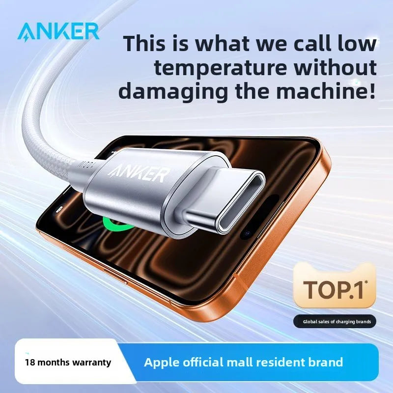 ANKER Ice Point Braided Charging Cable PD100W Double Headed Type-C Fast Charging Suitable for IPhone 17 and IPhone 16 Data Cable