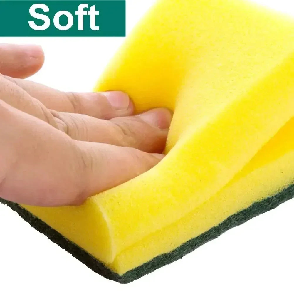 Kitchen Dishwashing Scouring Sponge Pack — Heavy-Duty Scrub Pads for Pots, Pans & Dishes