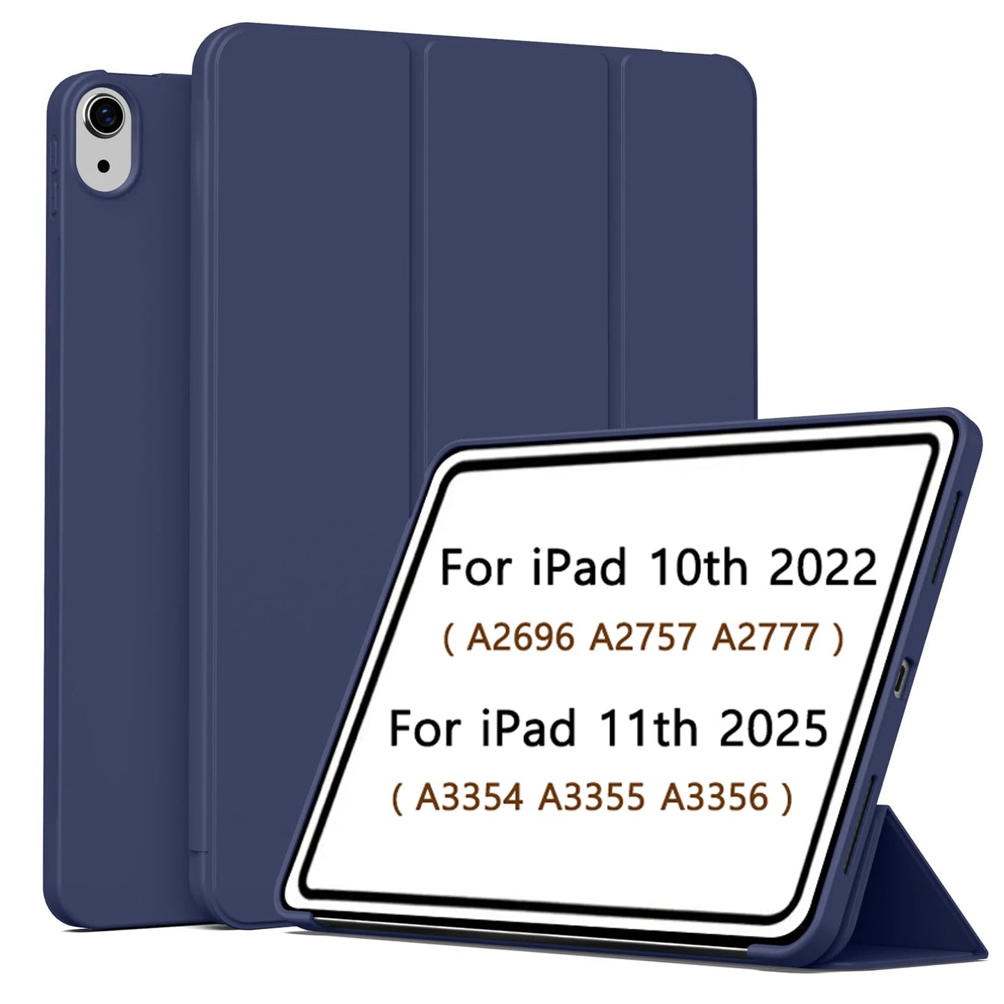 Magnetic Trifold Case for iPad A16 11th Gen 2025 & iPad 10th Gen 2022 — Slim Stand Cover