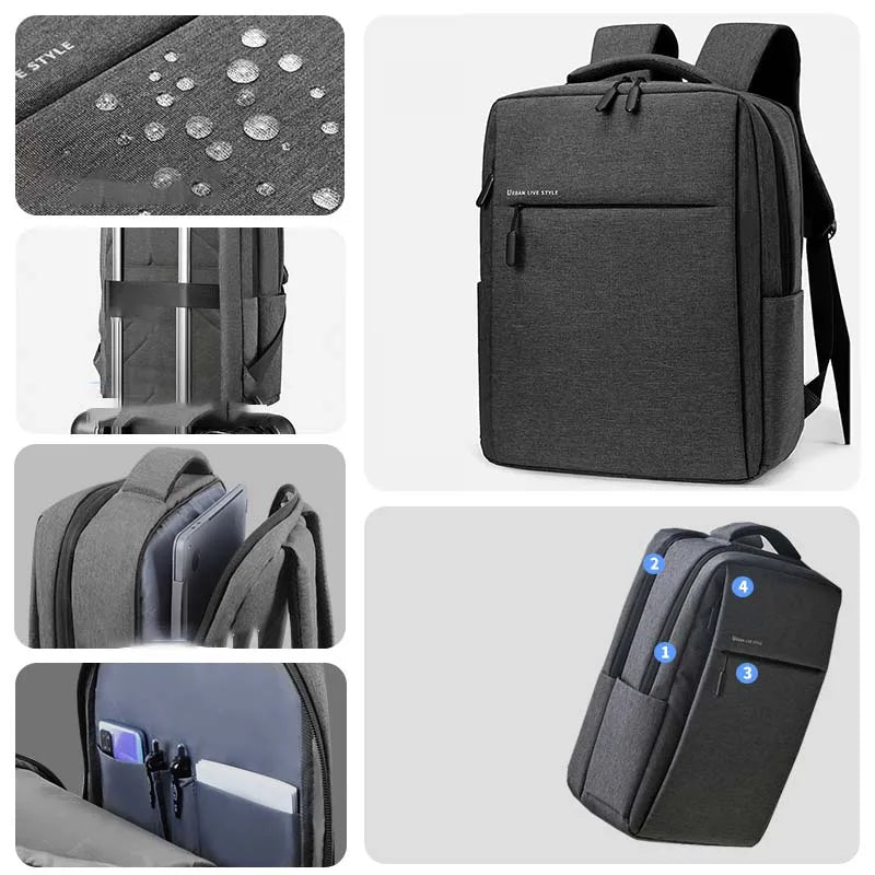 Large Capacity Waterproof Laptop Backpack — 15.6" & 17.3" Multi-Pocket Travel Bag