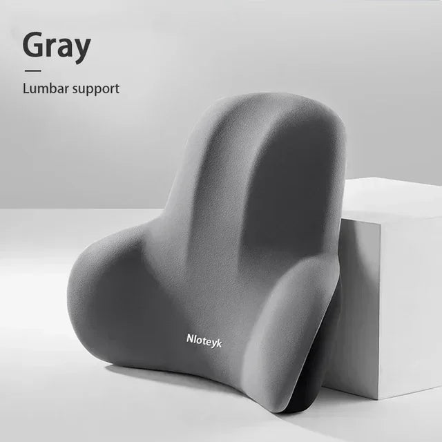 Memory Foam Car Headrest & Lumbar Support Set — Ergonomic Neck & Back Cushion for All Car Seats