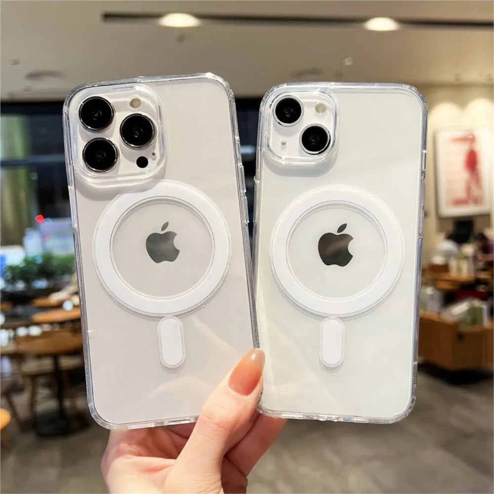 جراب شفاف مغناطيسي أصلي متوافق مع MagSafe