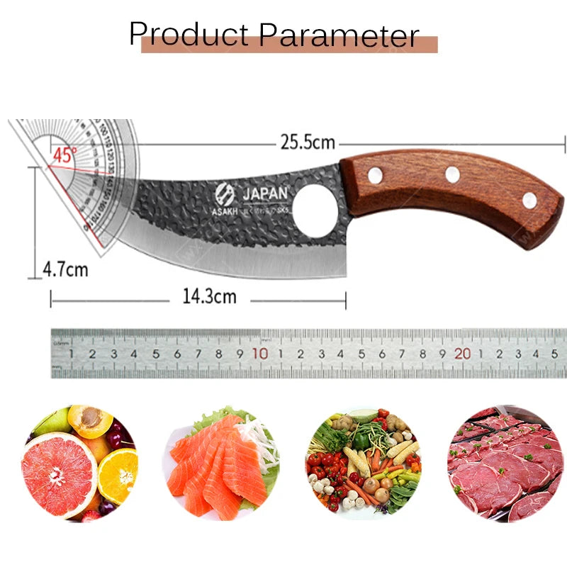 Professional Hand-Forged Boning Knife — High Carbon Steel Fillet Knife for Meat & Fish