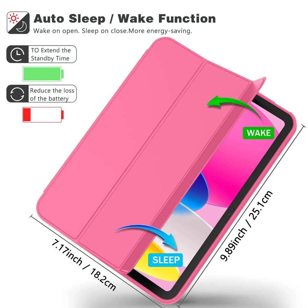 Magnetic Trifold Case for iPad A16 11th Gen 2025 & iPad 10th Gen 2022 — Slim Stand Cover