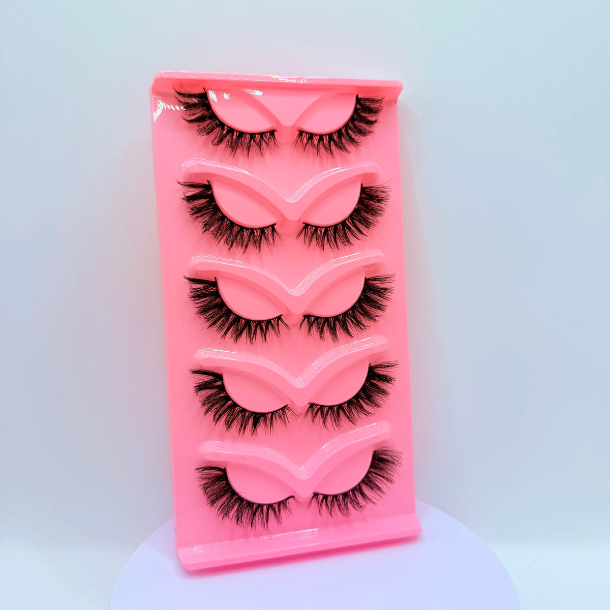 Hot Selling Makeup 5 Pairs Cat Eye Lashes Faux False Eyelashes Dramatic Volume Strip Lashes