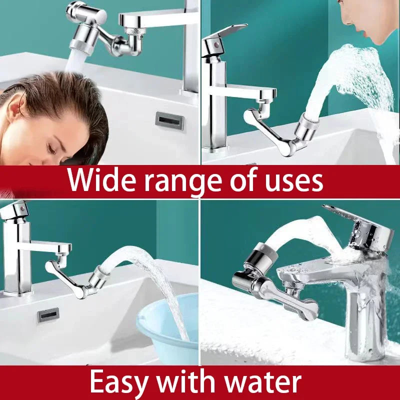 1080° Rotating Faucet Extender — Universal Splash-Proof Kitchen & Bathroom Tap Aerator