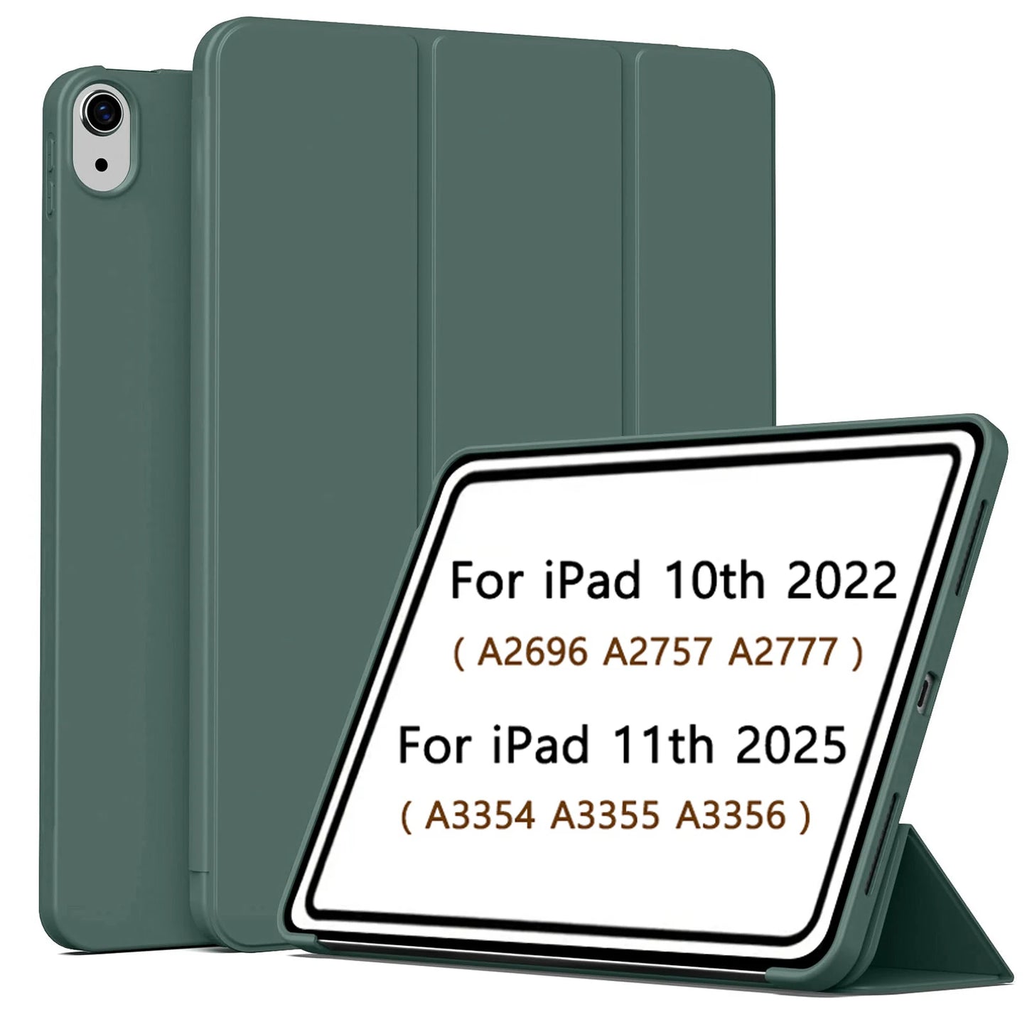 Magnetic Trifold Case for iPad A16 11th Gen 2025 & iPad 10th Gen 2022 — Slim Stand Cover