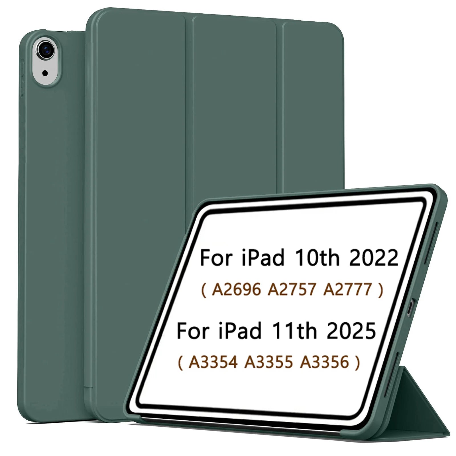 Magnetic Trifold Case for iPad A16 11th Gen 2025 & iPad 10th Gen 2022 — Slim Stand Cover