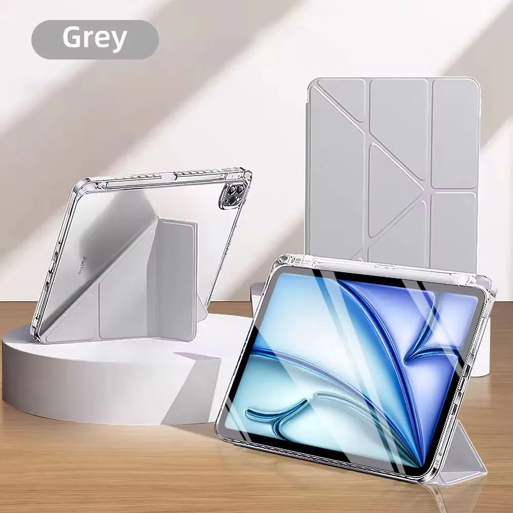 Clear Transparent Case for iPad Pro, Air, Mini — Auto Sleep/Wake, 360° Protection