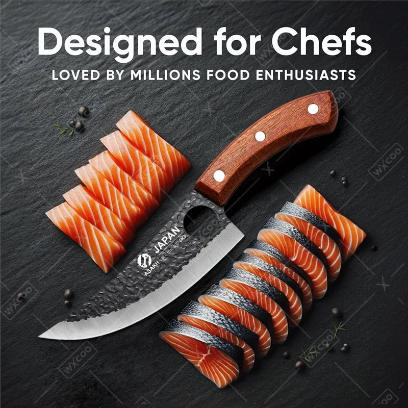 Professional Hand-Forged Boning Knife — High Carbon Steel Fillet Knife for Meat & Fish
