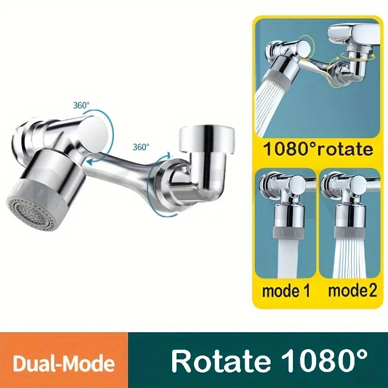 1080° Rotating Faucet Extender — Universal Splash-Proof Kitchen & Bathroom Tap Aerator