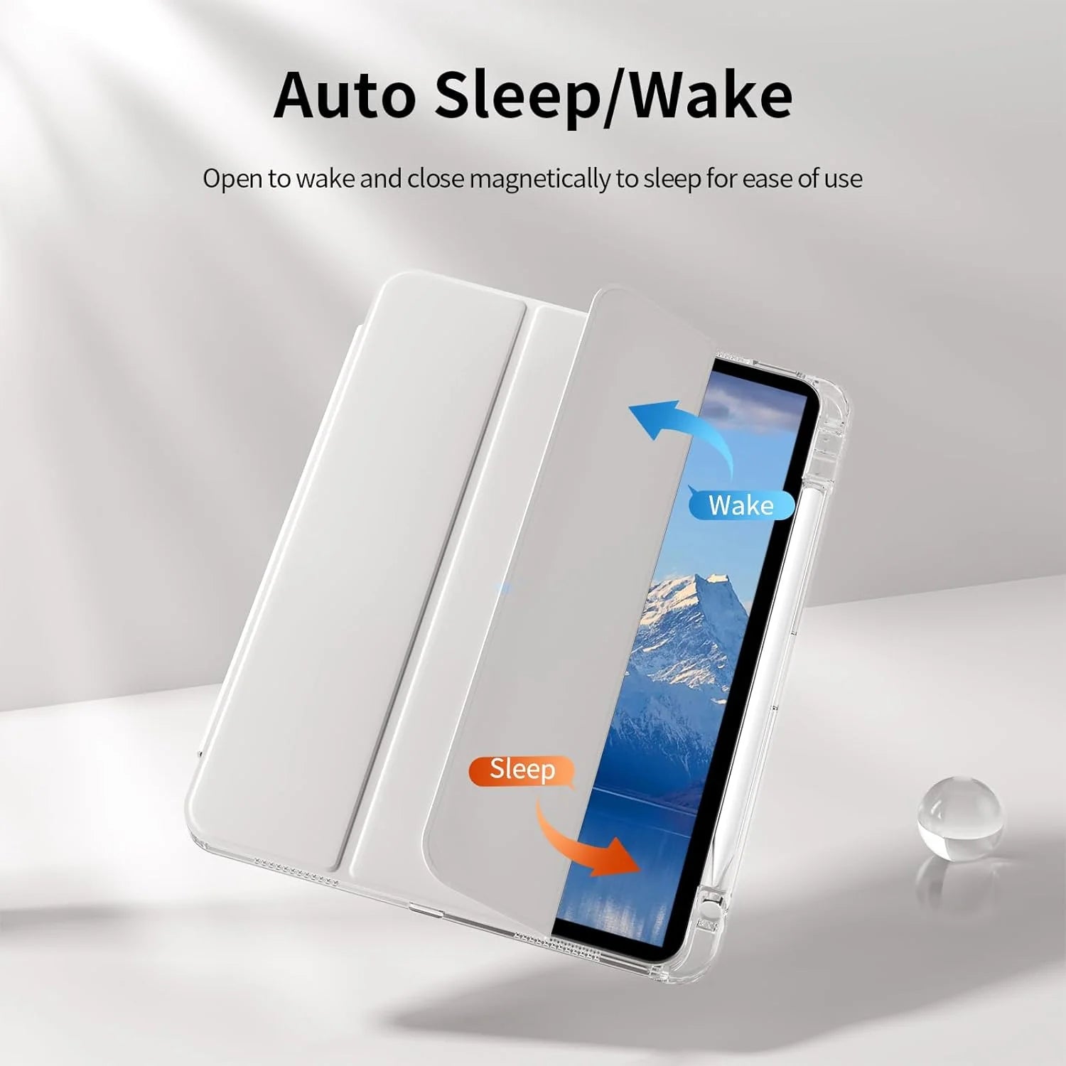 Matte Clear Acrylic iPad Case — iPad 5th–11th Gen, Air 1–7, Mini 6/7 — Auto Wake/Sleep