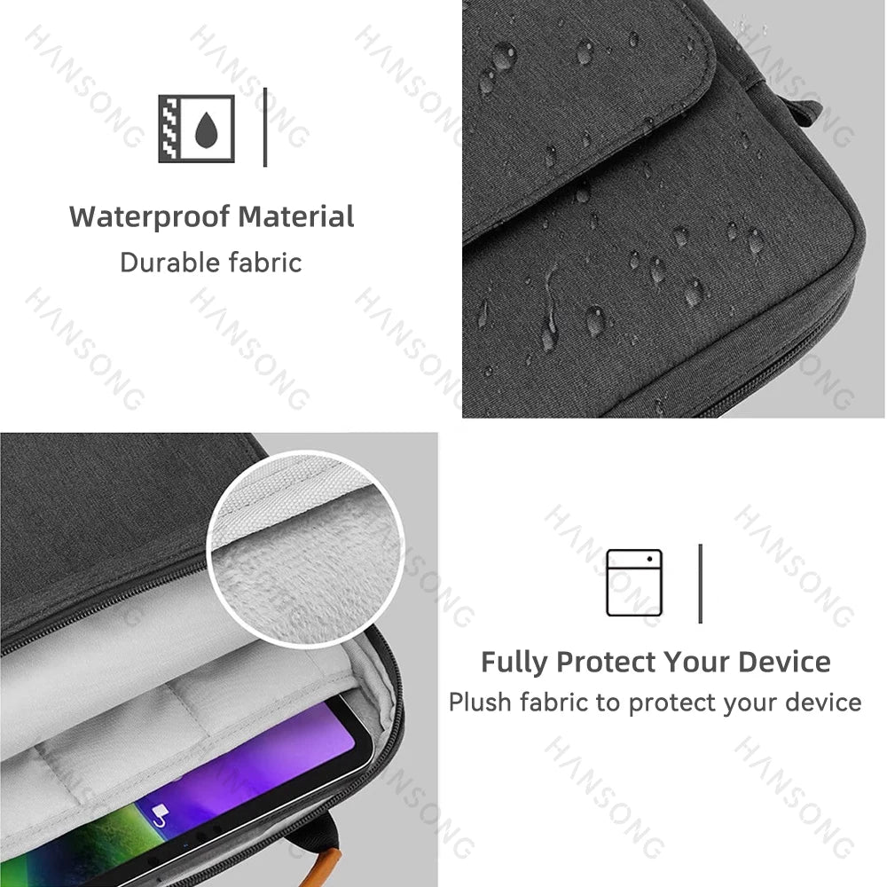 Tablet Shoulder Sleeve Bag — iPad Air/Pro 12.9", iPad Air 10.9", Galaxy Tab A 10"
