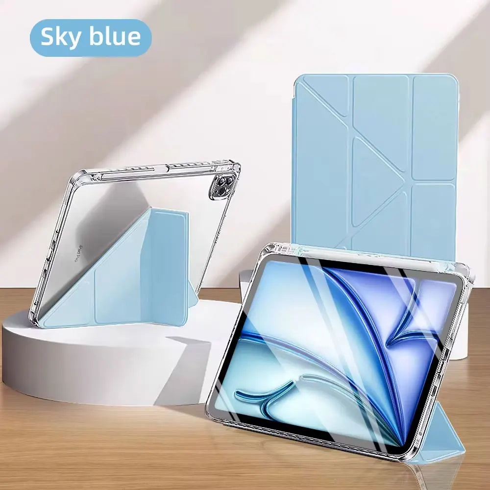 Clear Transparent Case for iPad Pro, Air, Mini — Auto Sleep/Wake, 360° Protection