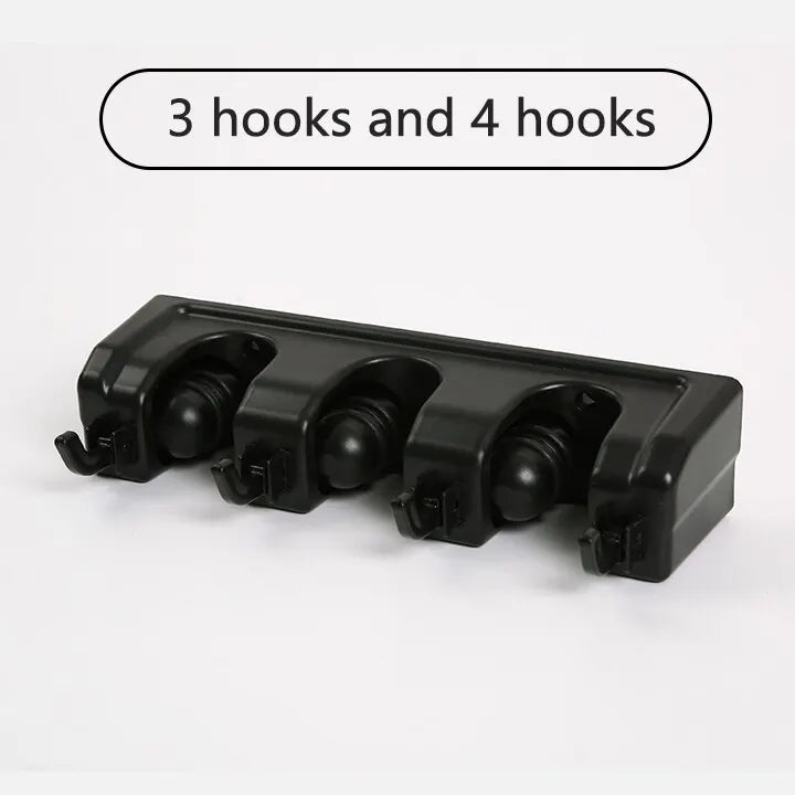 Wall-Mounted Mop & Broom Holder — Heavy-Duty 5-Slot Organizer for Cleaning Tools