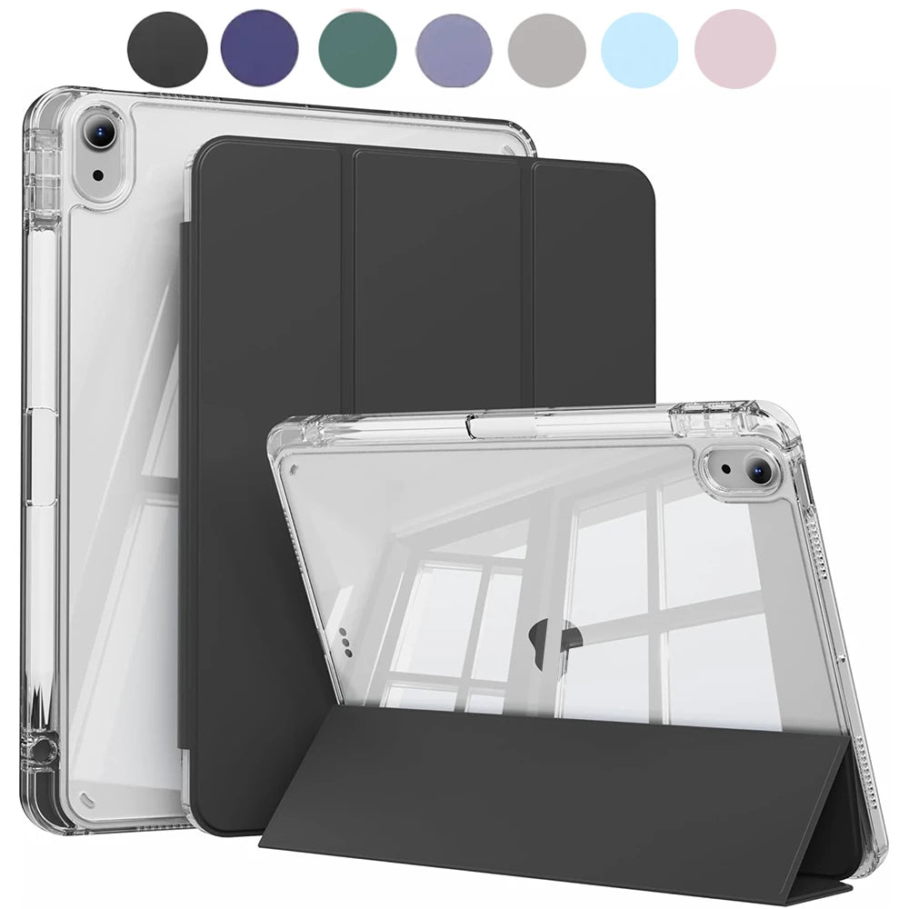 Matte Clear Acrylic iPad Case — iPad 5th–11th Gen, Air 1–7, Mini 6/7 — Auto Wake/Sleep