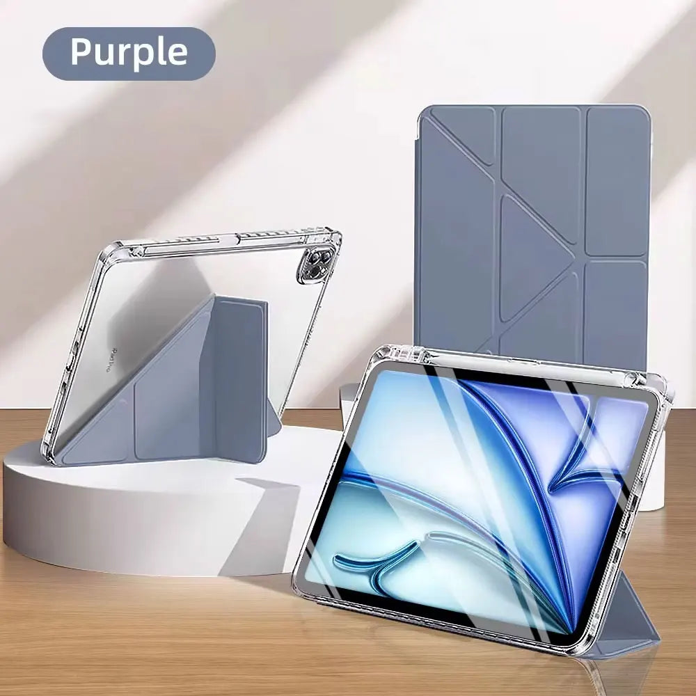 Clear Transparent Case for iPad Pro, Air, Mini — Auto Sleep/Wake, 360° Protection
