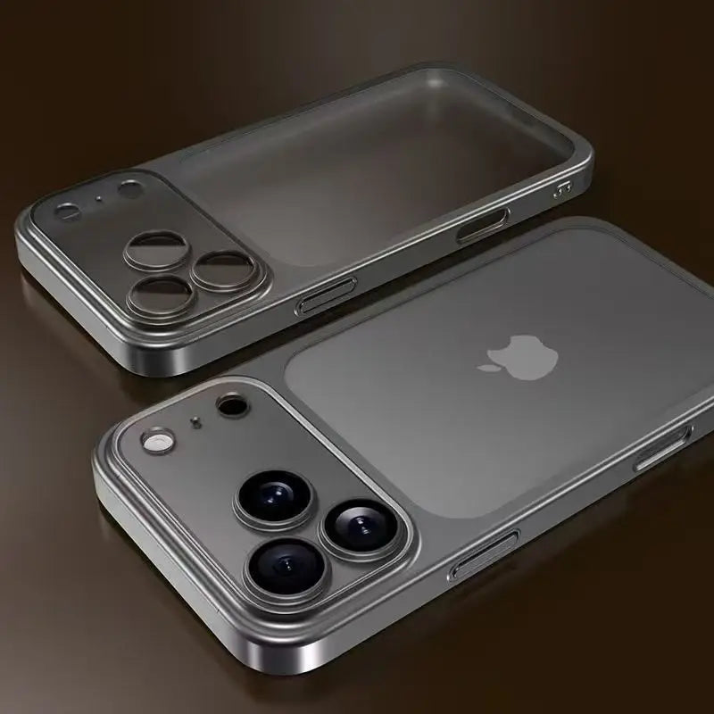 Luxury Matte Plated Phone Case for iPhone 13–18 Pro/Pro Max & iPhone Air — Frosted Shockproof with Lens Protector