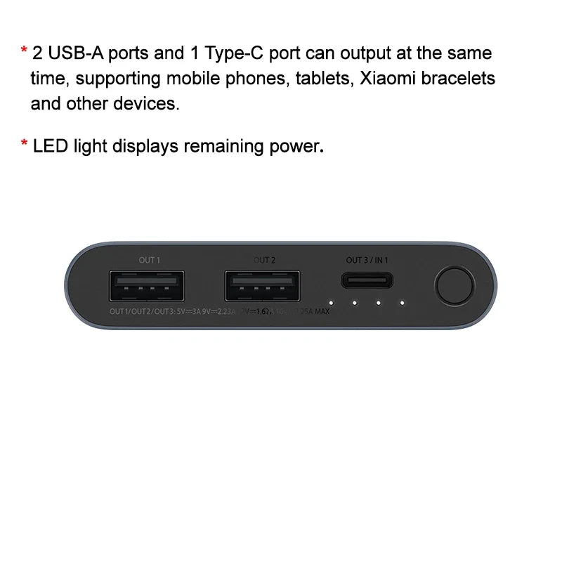 10000mAh 22.5W USB-C Fast Charging Power Bank