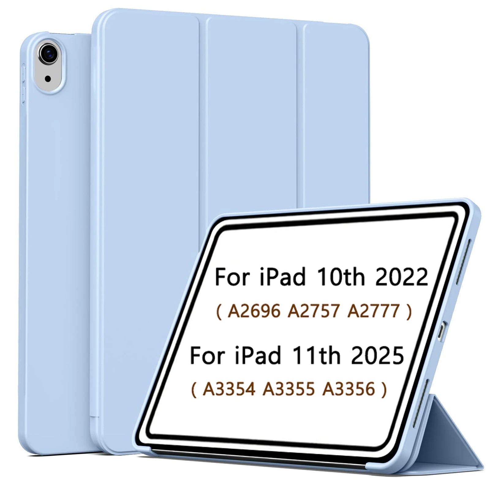 Magnetic Trifold Case for iPad A16 11th Gen 2025 & iPad 10th Gen 2022 — Slim Stand Cover